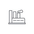 Manufacture, industrial factory building thin line icon. Linear vector symbol