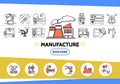 Manufacture Line Icons Set