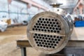 Manufacture of a new heat exchanger with tube bundle Royalty Free Stock Photo