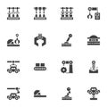 Manufacture robot vector icons set