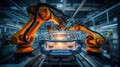Automotive factory vehicle robot auto technology transportation welding car industrial metal