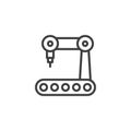 Manufacture welding robot line icon