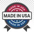 Manufactured or made in USA badge flat icon for industrial product stamp