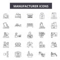 Manufacturer line icons, signs, vector set, linear concept, outline illustration