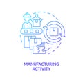 Manufacturing activity blue gradient concept icon