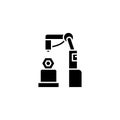 Manufacturing black icon concept. Manufacturing flat vector symbol, sign, illustration.