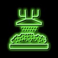 manufacturing cheese product neon glow icon illustration