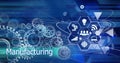 Manufacturing concept, Innovation Computer Data Cogs Technology,Training,background