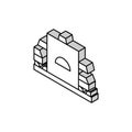manufacturing conveyor aluminium isometric icon vector illustration