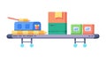 Manufacturing Conveyor Belt Packages Icon, vector design Generative AI Royalty Free Stock Photo
