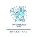 Manufacturing cost turquoise concept icon Royalty Free Stock Photo