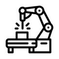 Manufacturing engineering machine icon vector outline illustration