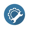 Manufacturing Icon. Gear and Wrench. Service Symbol.