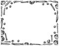 Hand Drawn Sketch Frame of Screws and Nuts Royalty Free Stock Photo