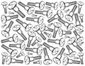 Hand Drawn Sketch of Mating Screws Background Royalty Free Stock Photo