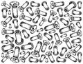 Hand Drawn Sketch of Mating Screws Background Royalty Free Stock Photo