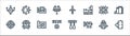 Manufacturing line icons. linear set. quality vector line set such as danger, buffing, manufacture, valve, microprocessor, vise,