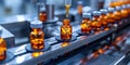 Manufacturing of Pharmaceutical Vials on a Production Line at a Pharmaceutical Factory. Concept Royalty Free Stock Photo