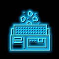 manufacturing plant neon glow icon illustration Royalty Free Stock Photo