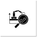 Manufacturing predictive analytics glyph icon