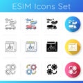 Manufacturing stages icons set Royalty Free Stock Photo
