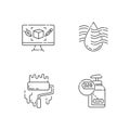 Manufacturing stages pixel perfect linear icons set