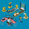Manufacturing Work Isometric Composition