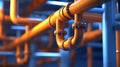 Manufacturing's backbone, represented by a complex, interconnected network of pipelines