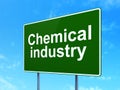 Manufacuring concept: Chemical Industry on road sign background