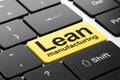 Manufacuring concept: Lean Manufacturing on computer keyboard background Royalty Free Stock Photo