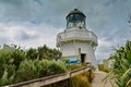 Manukau Heads Lighthouse guarding the bays Royalty Free Stock Photo