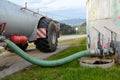 Manure barrel is filled - closeup