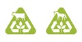 Cow and Horse manure fertilzers triangular icon
