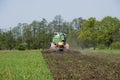 Agriculture, spreading manure. Germany, Europe Royalty Free Stock Photo