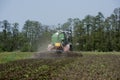 Agriculture, spreading manure. Germany, Europe Royalty Free Stock Photo