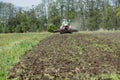 Agriculture, spreading manure. Germany, Europe Royalty Free Stock Photo