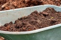 Manure: organic bio natural fertilizer in a wheel barrow. Farm life