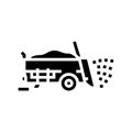 manure spreader farm machine glyph icon vector illustration