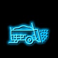 manure spreader farm machine neon glow icon illustration