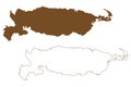 Manus island Papua New Guinea, Admiralty Islands Archipelago map vector illustration, scribble sketch Manus map