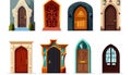 Many abstract colourful doors. Generative AI. Royalty Free Stock Photo