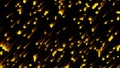 Many abstract comets fall at high speed, 3d rendering. Virtual asteroid rain, computer generated background