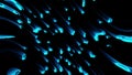 Many abstract comets fall at high speed, 3d rendering. Virtual asteroid rain, computer generated background