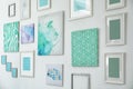 Many abstract mint paintings Royalty Free Stock Photo