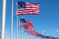 Many American Flags Waving at Washington Monument - Washington, D.C., USA Royalty Free Stock Photo