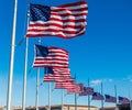 Many American Flags Waving at Washington Monument - Washington, D.C., USA Royalty Free Stock Photo