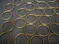 Many antique brass rings