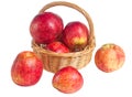 Many apples in a wicker basket