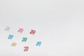 Many arrows pointing upwards on white background, shot from above Royalty Free Stock Photo