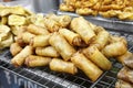 Many asian springroll fried Royalty Free Stock Photo